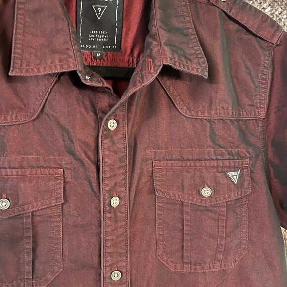 Set of Mens Burgundy Button up Shirt M with Jeans 34x30 - Picture 6 of 6